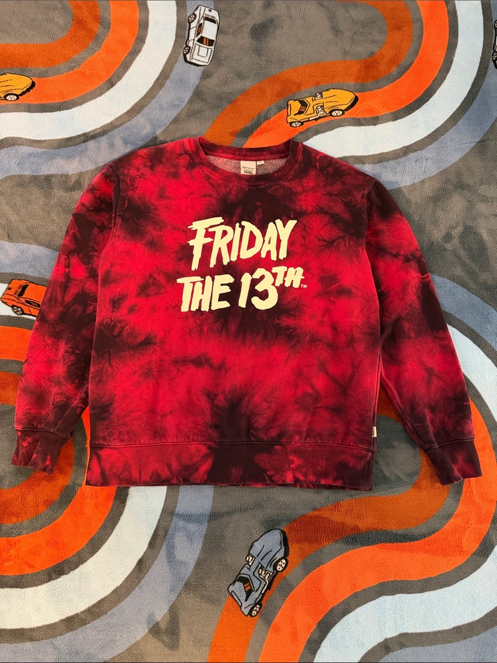 Vans Friday the 13th Tie-Dye Red Crewneck Sweatshirt